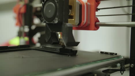 Close-up-shot-of-a-3d-printer-in-action-on-a-desk
